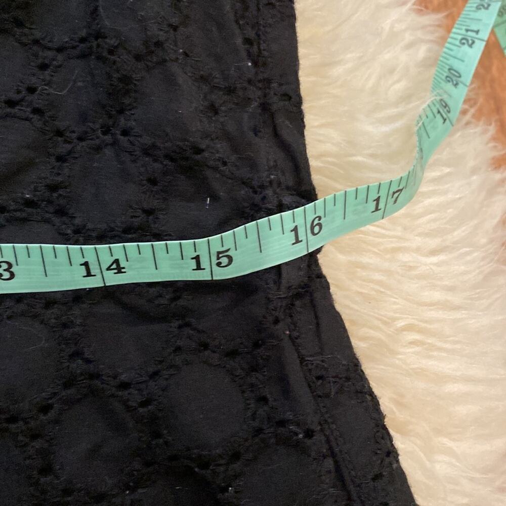 Motherhood Maternity Black Eyelet Sleeveless Midi Dress Sz S Cotton Tiered Hem - Picture 11 of 12